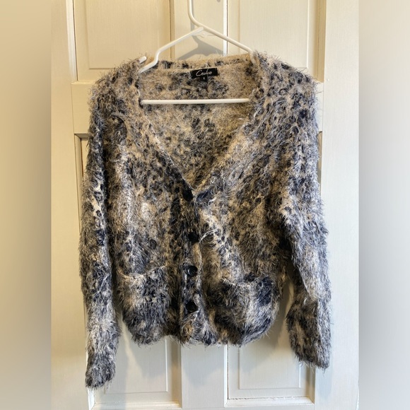 Super Soft Fuzzy Chic Leopard Print Long Sleeve Sweater - Picture 1 of 4